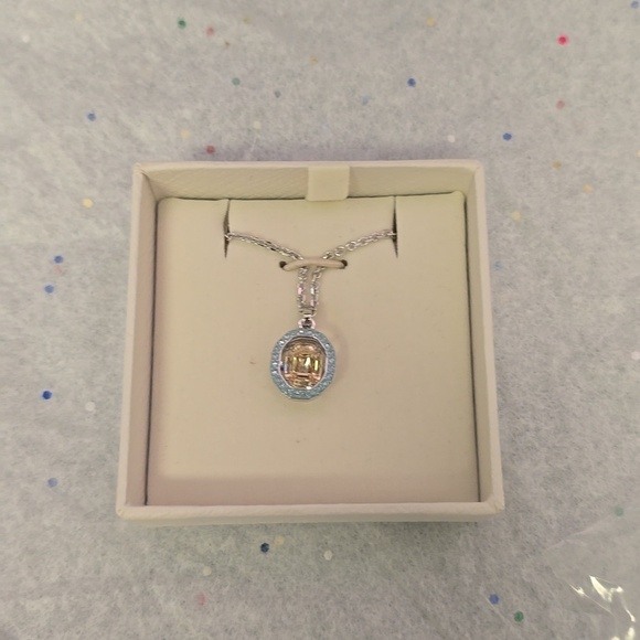 NWB 100% Authentic Swarovski Blue Yellow Crystal Chroma Pendant Necklace main image 2